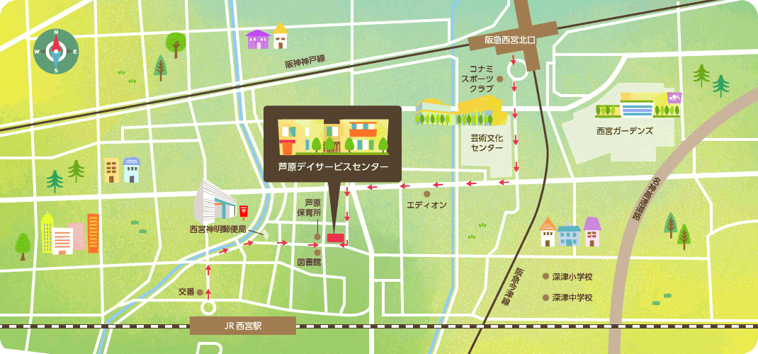芦原デイサービスセンター　アクセスマップ
